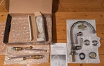 Kitchen Faucet (pioneer) * Widespread Two Handle Brushed Nickel Finish Nos. Fixed Price $59.95.
