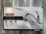 Delta Classic Single-handle Standard Kitchen Faucet Chrome 100-DST New Sealed. Fixed Price $52.99.