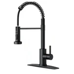 Forious Matte Black Kitchen Faucet Single Handle Pull Down Sprayer Deck Plate. Fixed Price $44.95.