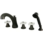 Kingston Brass KS432.5PX Deck Mounted Roman Tub Filler - Bronze. Fixed Price $812.47.