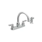 Moen Caldwell Two Handle Chrome Kitchen Faucet Side Sprayer Included CA87888. Fixed Price $108.95.