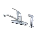 Non-metallic 1-HANDLE Standard Kitchen Faucet With Side Sprayer In Chrome. Fixed Price $44.99.