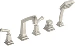 Symmons SRT-4272-STN Oxford 2-HANDLE Deck Mount Roman Tub Faucet With Showe. Fixed Price $809.07.