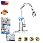Elegant Chrome Kitchen Faucet: Single Lever, High Arc, Lead-free, 3 Hole Mount. Fixed Price $125.98.