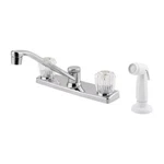 Pfister 2-HANDLE Kitchen Faucet With White Side Spray G135-4100 Polished Chrome. Fixed Price $49.95.
