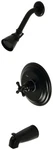 Kingston Brass KB263.BX Metropolitan Tub And Shower Trim Package - Black. Fixed Price $324.97.