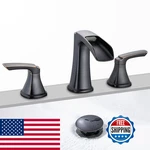 Oil Rubbed Bronze Waterfall Bathroom Faucet Sanliv 3-PIECE Widespread. Fixed Price $160.78.
