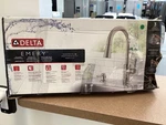 Delta Emery Kitchen Faucet - 19805ZSPSDDST Stainless Steel W/ Soap Dispenser. Fixed Price $109.00.