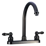 Dura Plastic Venetian Bronze J-spout Kitchen Faucet W Levers Handles. Fixed Price $64.86.