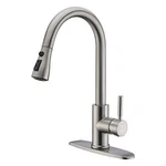 Wewe Handle High Arc Brushed Nickel Pull Out Kitchen Faucet,single Level. Fixed Price $174.99.