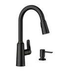 Moen 87028BL Edwyn Single Handle Pull-down Kitchen Faucet Matte Black. Fixed Price $199.99.