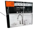Glacier Bay Oswell 4" Centerset Double Handle Bathroom Faucet In Brushed Nickel. Fixed Price $39.88.