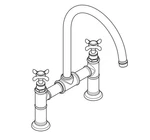 Hg Axor Montreux Brushed Nickel Cross Handle Bridge Kitchen Faucet 2.2 Gpm. Fixed Price $789.95.