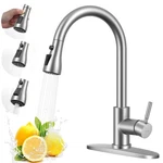Arofa Kitchen Faucet With Pull Down Sprayer, Brushed Nickel Sink Fauc.... Fixed Price $77.35.