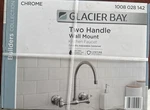 Glacier Bay Builders Double-handle Wall Mount Standard Kitchen Faucet In Chrome. Fixed Price $38.50.