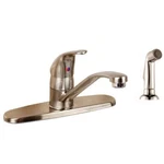 New Wolverine Essence Single Handle Kitchen Faucet W/sprayer Brushed Nickel. Fixed Price $129.95.