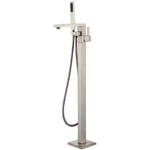 Lexora Home Mare Free Standing Bathtub Faucet With Showerwand Brushed Nickel. Fixed Price $592.00.