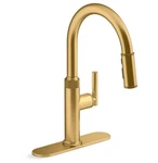 Kohler Lathe Pull-down Kitchen Faucet Gold R31627-2MB. Fixed Price $180.00.