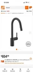 Moen 7565BL Align One-handle High Arc Pulldown Kitchen Faucet Matte Black. Fixed Price $299.00.