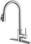 Modern Brushed Nickel Kitchen Faucet With Pull Down Sprayer - Single Handle. Fixed Price $46.19.