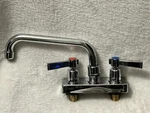 Advance Tabco 4 Center Deck Mount Faucet With 8 Swing Spout(lead Free). Fixed Price $100.00.