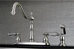 Kingston Brass KB1758WLLBS 8" Centerset Kitchen Faucet (brushed Nickel) New. Fixed Price $147.50.
