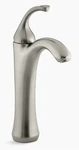 Kohler Forte Tall 1-HOLE/HNDL Low-arc Bath Rm Faucet Brushed Nickel K-10217-4-BN. Fixed Price $353.98.