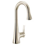 Sinema Polished Nickel One-handle High Arc Reflex Pull-down Bar Faucet By Moen. Fixed Price $449.00.