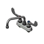 T&s Brass B-1111-WH4 4" Deck Mount Workboard Faucet W/ 8" Swing Spout. Fixed Price $160.35.