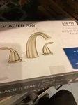 Glacier Bay Builders 2 Handle Deck Mounted Roman Tub Faucet Brushed Nickel. Fixed Price $34.49.