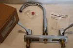 Elkay LKD2423BHC 2-LEVER Handle Kitchen Faucet, 8" Spread, 13" Spout Chrome. Fixed Price $129.99.