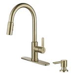 Glacier Bay Single Handle Pull Down Sprayer Kitchen Faucet W/ Turbo & Soap. Fixed Price $75.20.