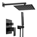Aquaterior Shower Faucet Set Wall Mount Concealed Mixer Valve Rain Matte Black. Fixed Price $209.90.