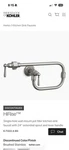 Kohler Hirise Wall Mount Pot Filler Brushed Stainless K-7322-4-BS. Fixed Price $550.00.