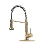 Wewe Brushed Gold Kitchen Faucet With Pull Down Sprayer, Rv Brass. Fixed Price $230.99.