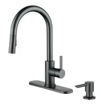 Better Homes & Gardens Pull Down Kitchen Faucet With Soap Dispenser Matte Black. Fixed Price $79.99.