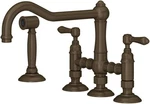Rohl A1458LMWSTCB-2 Acqui Bridge Kitchen Faucet With Side Spray Tuscan Brass. Fixed Price $1798.00.