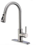 Wewe Handle High Arc Brushed Nickel Pull Out Kitchen Faucet,single Level. Fixed Price $30.00.
