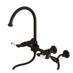 Kingston Brass KS1295PLBS Wall Mount Bridge Kitchen Faucet With Sprayer. Fixed Price $299.58.