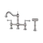 Wowow 8 Inch Centerset Bridge Kitchen Faucet With Brass Side Sprayer 2 Handle.... Fixed Price $189.99.