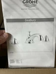 Grohe 25055BE0 Seabury Deck Mounted Roman Tub Filler, Sterling Color, No Handles. Fixed Price $499.99.