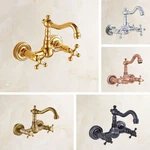 Kitchen Faucet Wall Mount Sink Dual Handle 360 Swivel Spout Mixer Taps. Fixed Price $43.20.