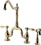 Kingston Brass KS7752TALBS 8 1/4" Spout Bridge Kitchen Faucet Sprayer. Fixed Price $644.00.