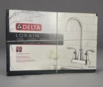 Delta Lorain Chrome Double Handle Bar Prep Kitchen Faucet. Fixed Price $59.50.