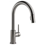 Delta Trinsic Pull-down Kitchen Faucet Black Stainless-certified Refurbished. Fixed Price $540.00.