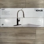 Kohler Lathe Polished Nickel And Matte Black Pull-down Kitchen Faucet. Fixed Price $179.00.