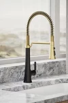 Kohler Tone K-23765-BMB Prerinse Semipro Spray Kitchen Faucet Black Modern Brass. Fixed Price $470.00.