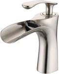 Flg Single Hole 1 Handle Waterfall Bathroom Faucet Brushed Nickel CC-0089-BN. Fixed Price $44.46.