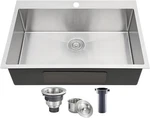 Vccucine 28X18 Inch Drop Kitchen Sink 16 Gauge Top Mount Handmade T304 Brushe. Fixed Price $232.62.