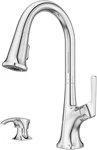 Pfister Ridgeline Pull-down Kitchen Faucet W/ Soap Dispenser, Polished Chrome. Fixed Price $152.49.